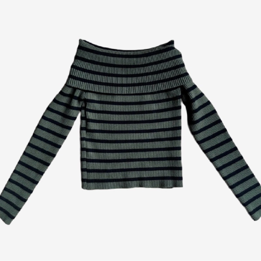 Striped Off-Shoulder Women's Top